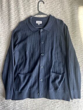 Men’s Goodfellow & Co Navy Ribbed Button Cardigany